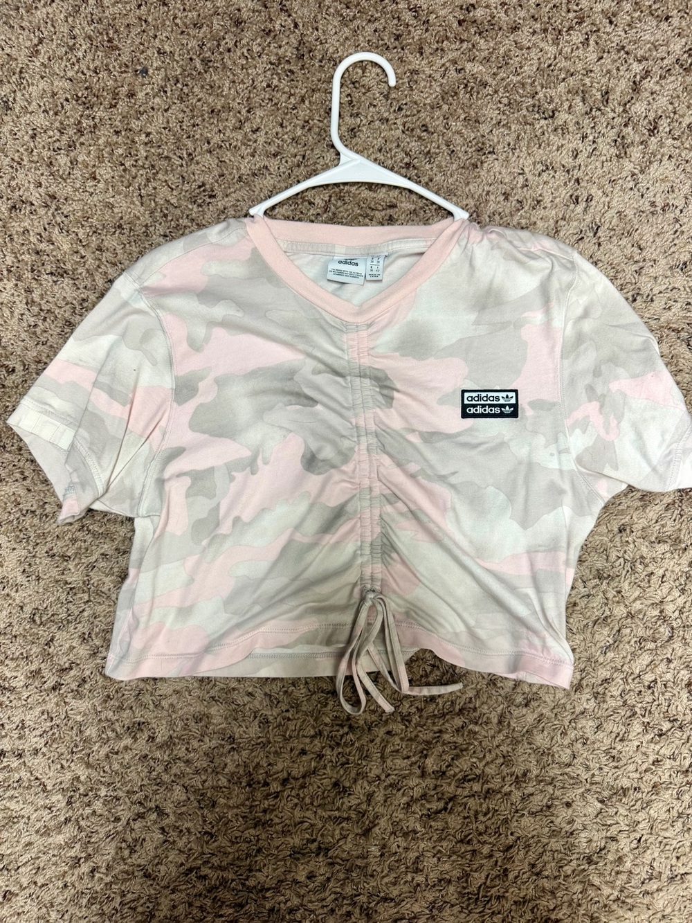 Adidas Camo Ruched Short Sleeve Tee